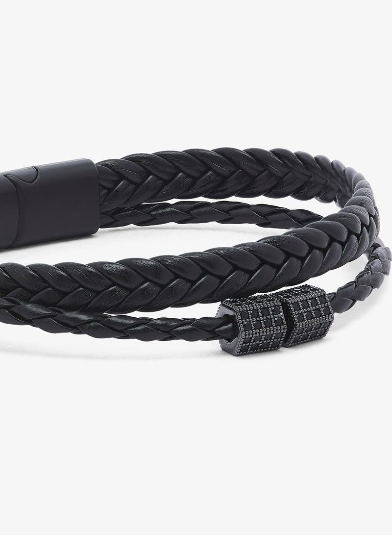 Seventy Five Multi-Layer Braided Leather Bracelet - Image 3